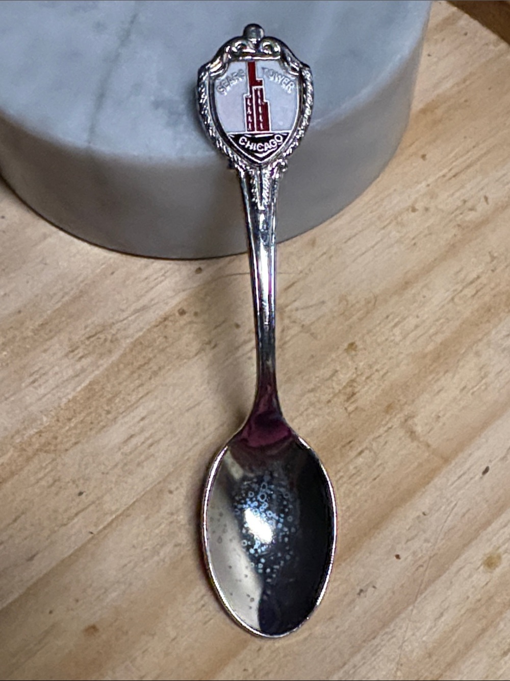 Chicago Silver Accent Collectible Spoon - Silver and Red Emblem (v)
